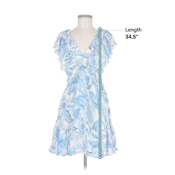 Umgee Blue Floral Mini Dress - Picture 5 of 8